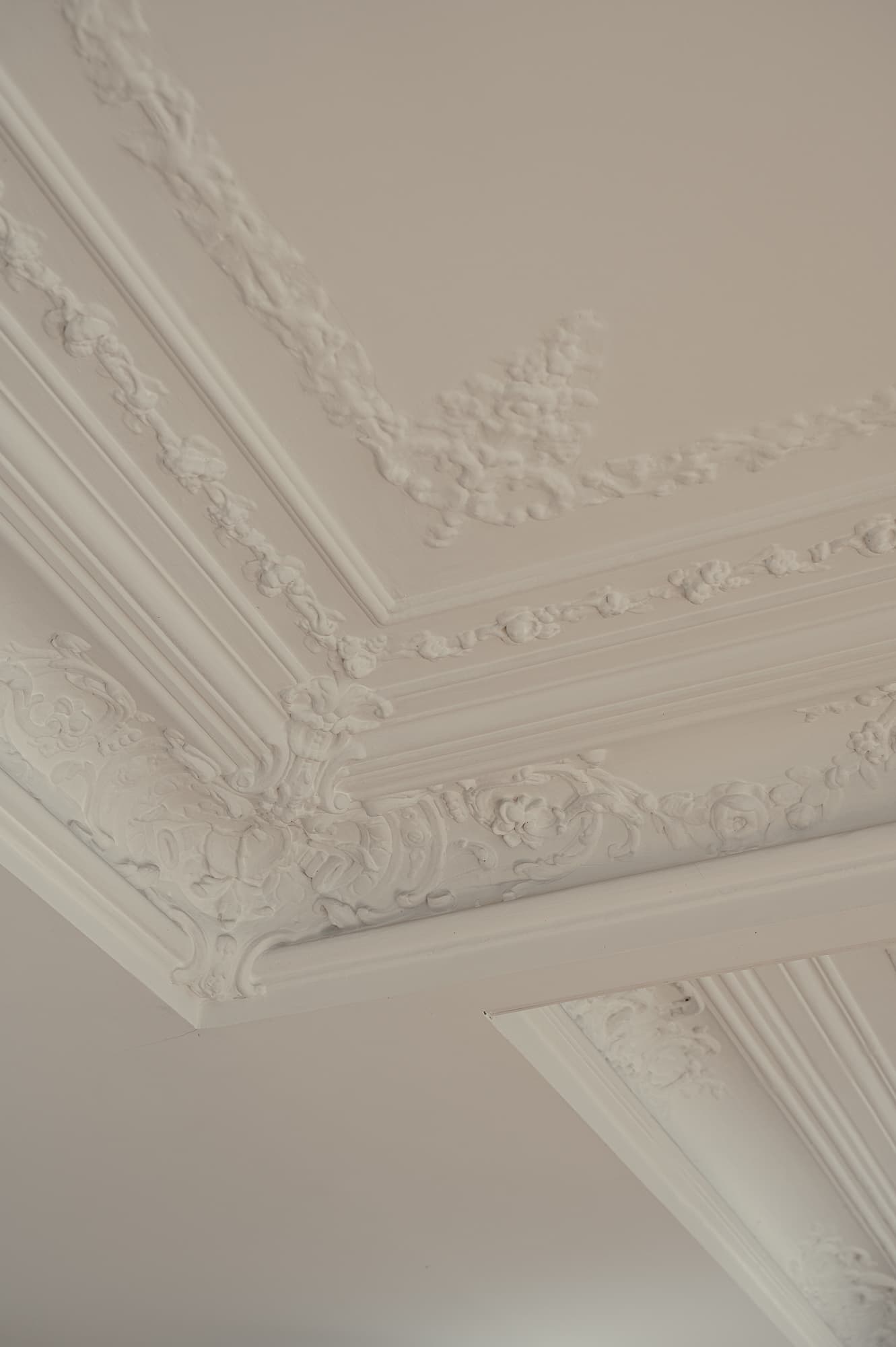 Plafond parisien orné de moulures
